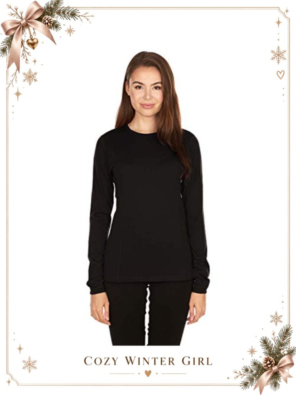 100% Merino Wool Long Sleeve Crew Neck Base Layer Thermal Top